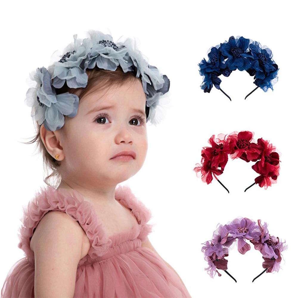 

Girls Cute Flower Hair Clips Lace Headwear Princess Hair Ornament Hairbands Hair Hoops Barrettes