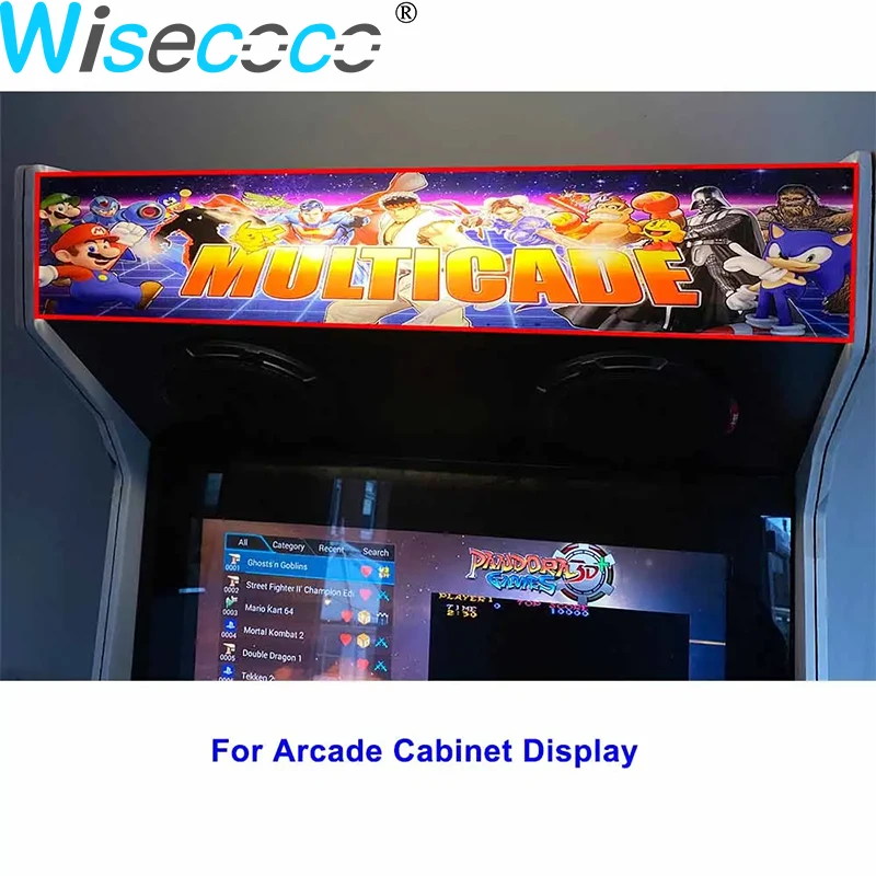 28 Inch 1920*360 Stretched LCD Bar Display IPS Adverting Monitor Control Board Digital Signage Shelf Screen Arcade Cabinet