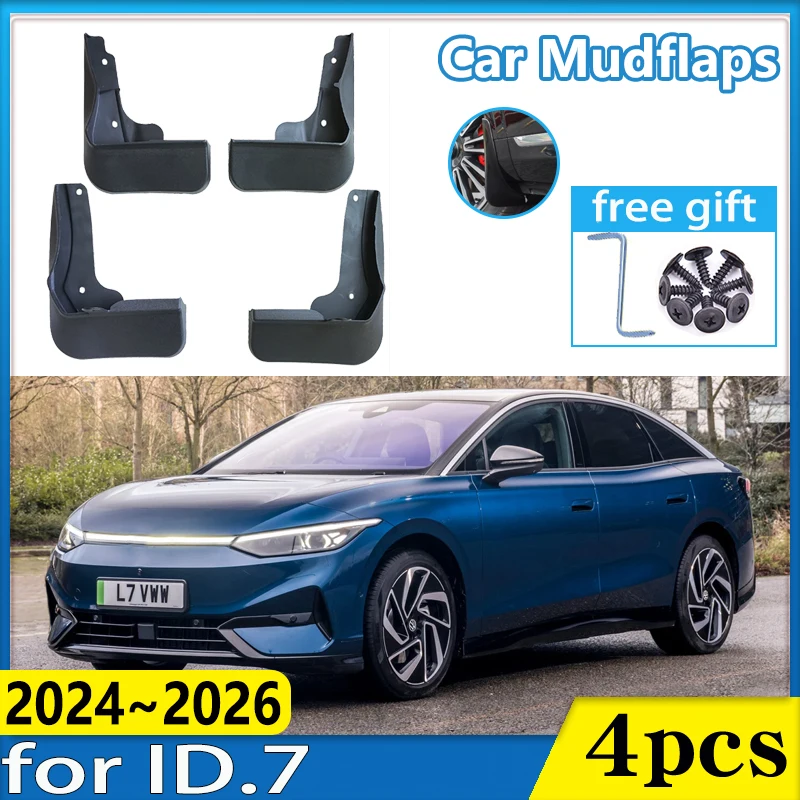 Car Front Mudflaps for Volkswagen ID.7 2024 Accessories VW ID7 ID 7 2025 2026 Fender Mud Guard Flaps Splash Protection Mudguards