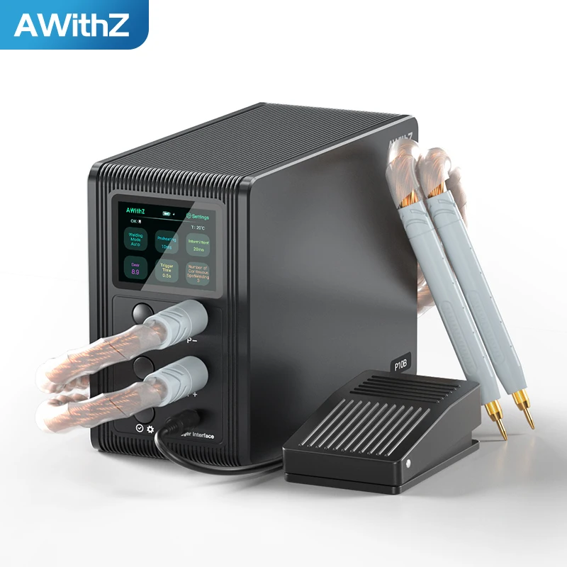 Awithz Mini Spot Welding Machine 80-Level Adjustable LCE Screen 1.0mm 15A Charging Speed Preheat 1-10 for Welding Genre