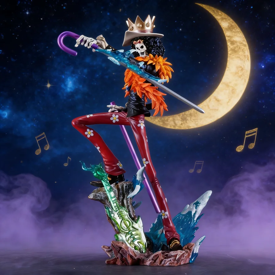 Figura de Acción de BROOK de One Piece de 33 cm/12.99 Pulgadas, Figura de Anime de PVC, Estatua de Burukku, Adorno de Escritorio, Modelo Coleccionable, Juguetes para Regalos