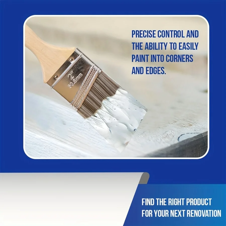 5本セット 高品質ペイントブラシ BBQブラシ バーベキュー 家具ハンドル 壁塗装用 柔らかい毛と木製ハンドル付き