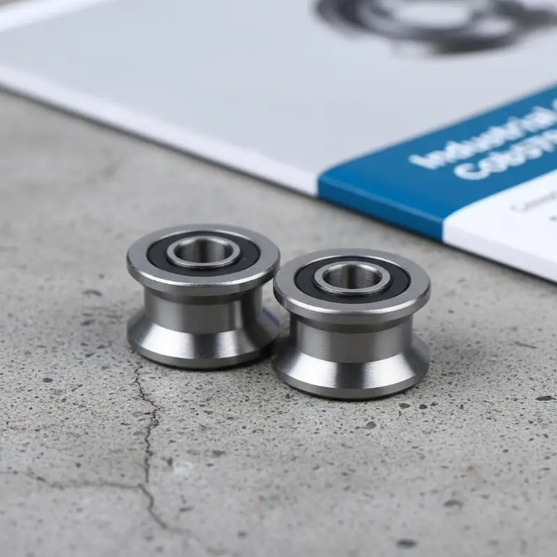 U22 T22 Shaped Round Groove Track Pulley Bearing Smooth Operation Sliding Rollers for Sliding Glass Door Rail Support