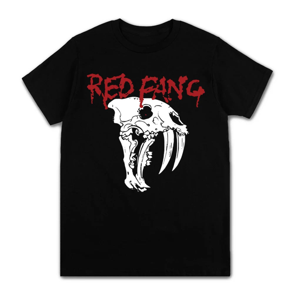 Fashion Cotton T Shirts Red Fang Graphic Print Funny Cool Mens Crew Neck Tees 2023 Summer Short Sleeve Harajuku