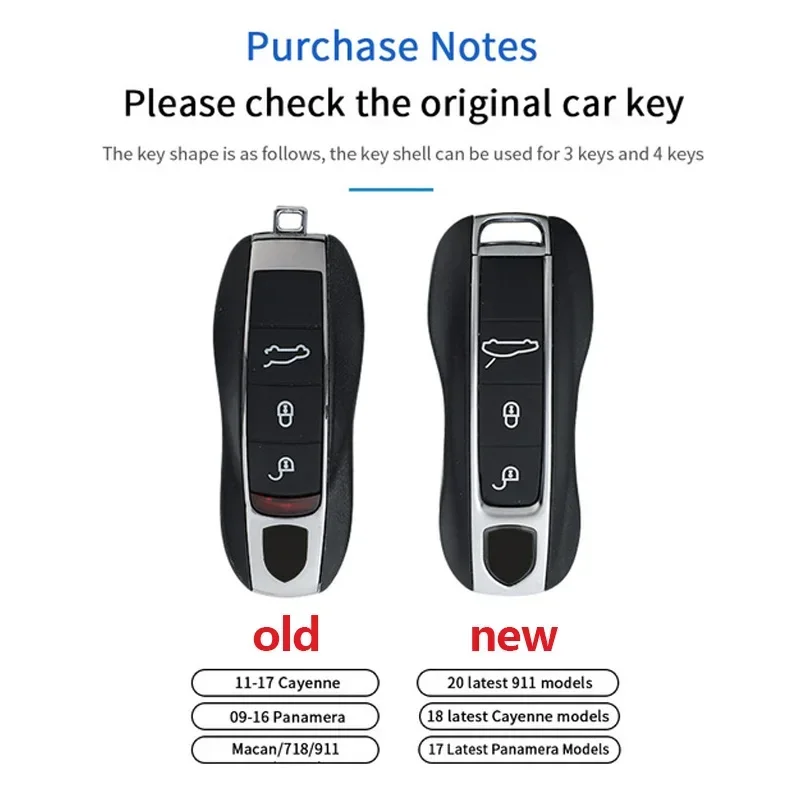 For Porsche 718 Cayenne Panamera 911 macan key case Key Cover Taycan Cayman Boxster Key Shell Car Accessories Protective Case