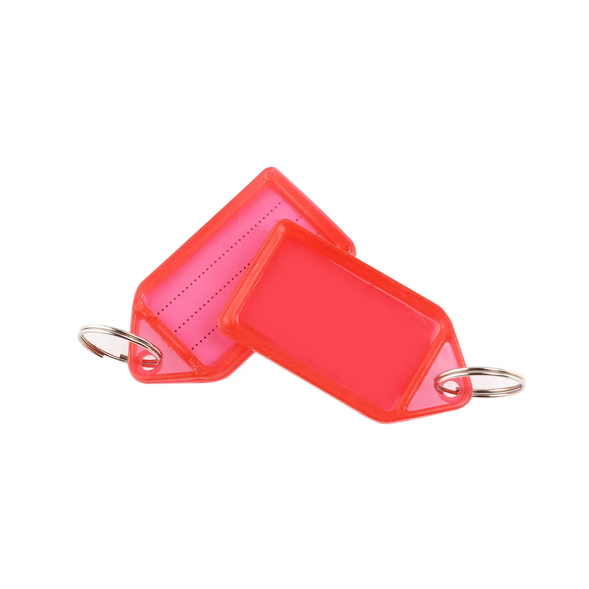 60Pcs Multi-Color Plastic Key Id Tags Luggage Id Tags Labels 5.5x2.8cm with White Paper Insert Key Ring for Hotels Landlords