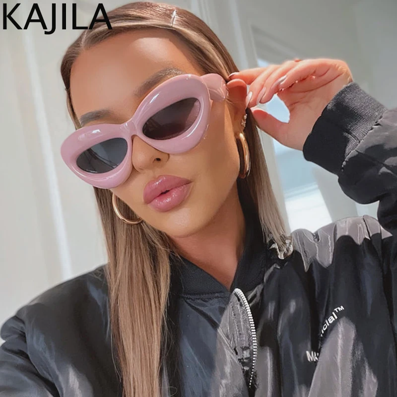 Sexy Inflated Cat Eye Sunglasses Women Big Frame 2025 New Trendy Fashion Square Sun Glasses Ladies Shades Vintage Eyewear UV400