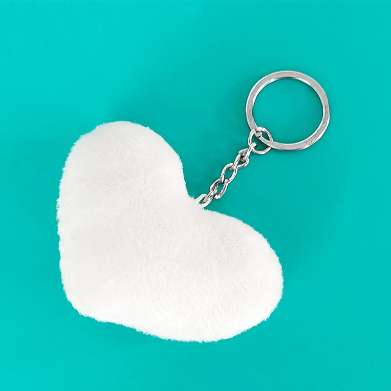 5pcs Sublimation Blank Key Ring  DIY Heat Transfer Keychains Short Plush Key Chains Heat Transfer Printing Creative Gift