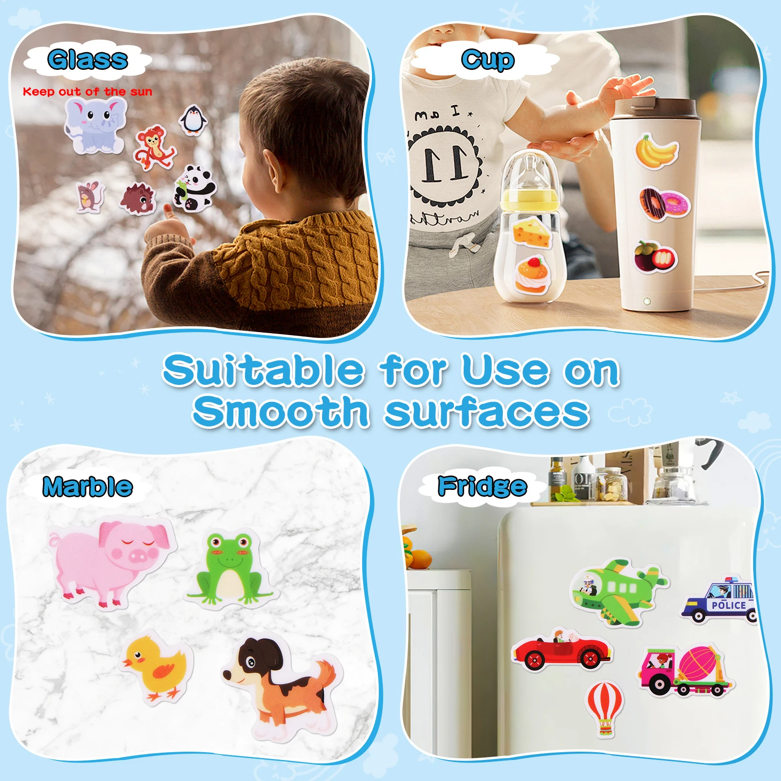 Wiederverwendbare DIY-Aufkleber für Kinder, Bücher mit mehreren Themen, Blasenaufkleber, Gelee-Aufkleber, tragbar, Montessori-Aufkleber, Spielzeug, Geschenke für Kinder – Detail 8