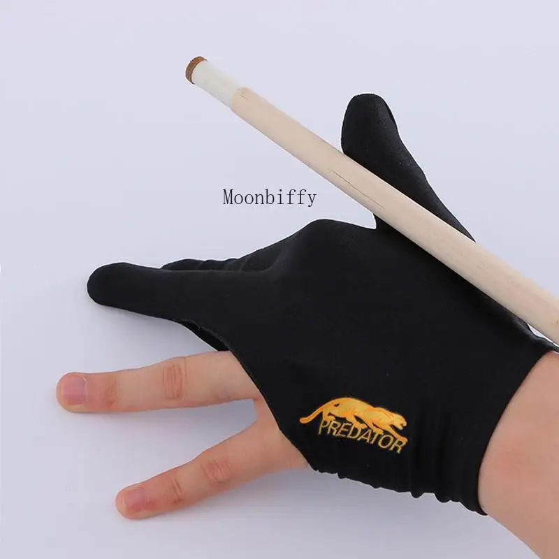 Billiards Glove 1pc Three-finger Pool Players Gloves Embroidered Slip-proof Breathable Billiard Gloves Left Hand Protective