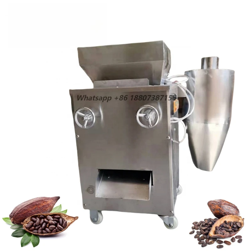 High Quality 200-600kg/h Cocoa Bean Sheller Shell Removing Cocoa Bean Peeling Cracking Shelling Machine
