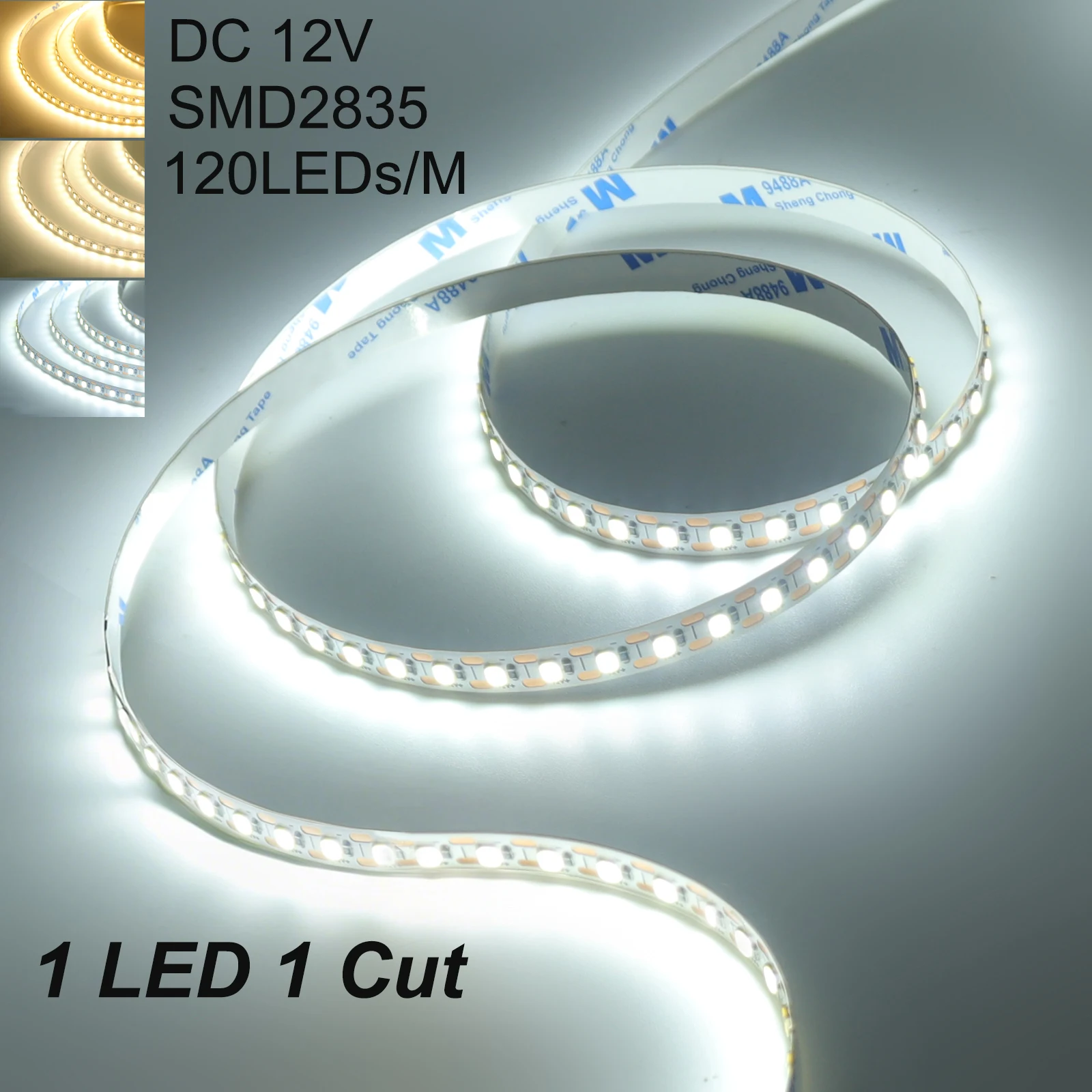 

120LEDs/m DC12V 5M 10M Home Lamp Strip 2835 LED Strip Kitchen Decor 3000K 4000K 6000K Flexible And 1LED Cuttable Soft Lamp Bar