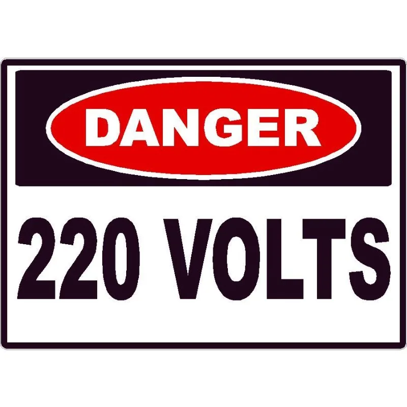 OSHA Standard 13cm PVC Waterproof Scratch Proof DANGER 220 volt Warning Safety Label Sticker For Electrician