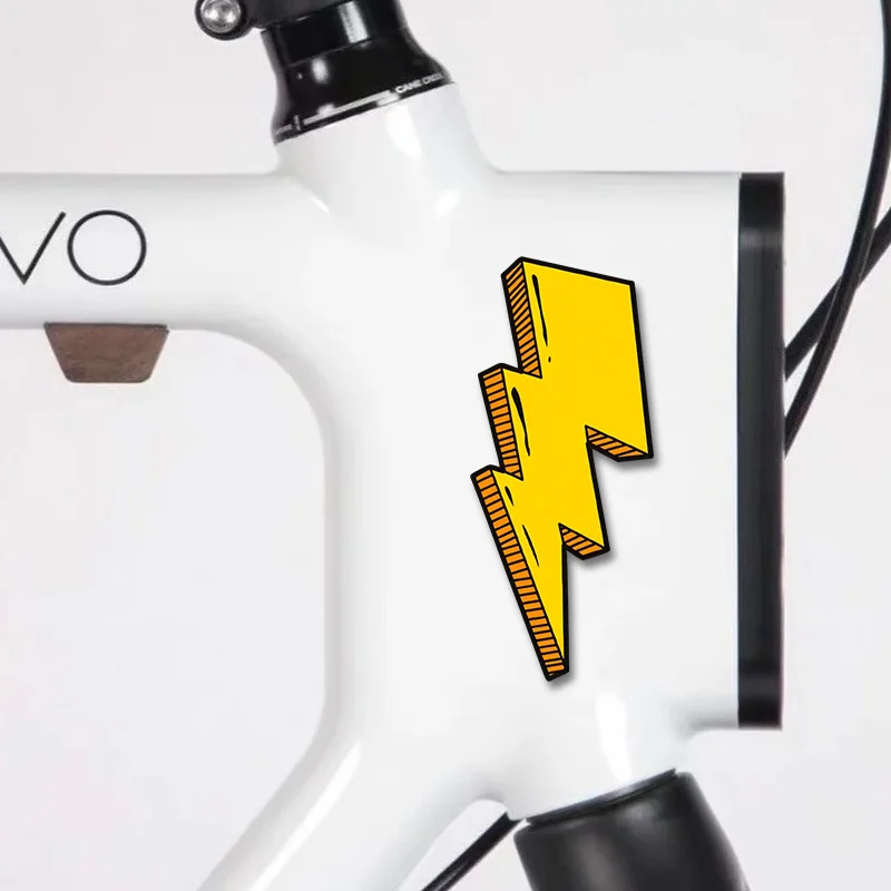 2PCS Lightning Bolt Bike Sticker Set, Multicolor Waterproof Vinyl Decal for Bicycle Frame Car Laptop Helmet