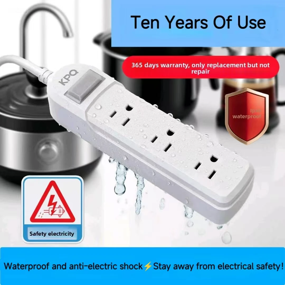 

Лента питания переменного тока с вилкой США и 3 домкратами, защита от перегрузки. Удлинитель длиной 6 футов. Водонепроницаемый IPX6.