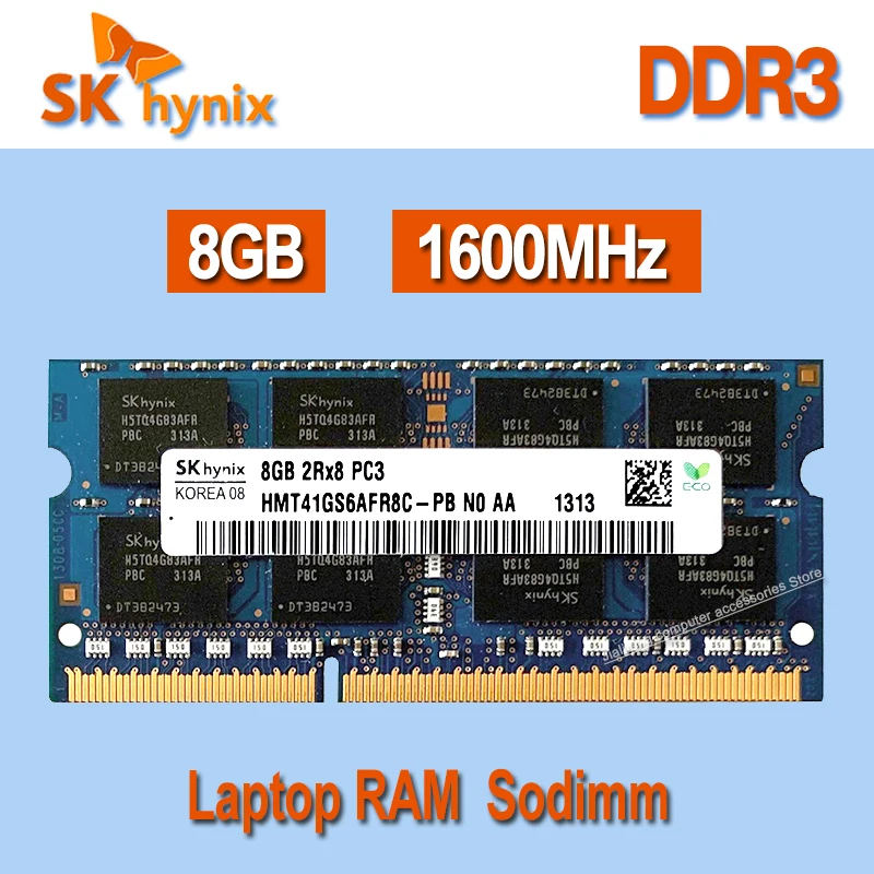SK Hynix RAM DDR3L 8GB 1600MHz Laptop Memory 2Rx8 PC3L-12800S SO