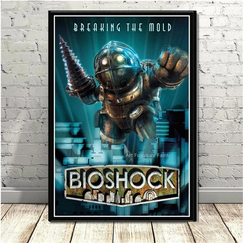 Bioshock Rapture Video Horror Game Canvas Painting Posters and Prints Wall Pictures for Living Room Vintage Wall Art Home Decor