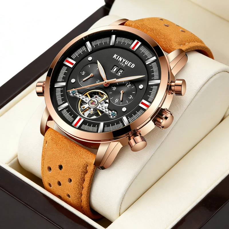 

Роскошные механические часы-турбийон для мужчин, полностью автоматические, высококлассные, модные, скелетонизированные, для делового и повседневного стиля