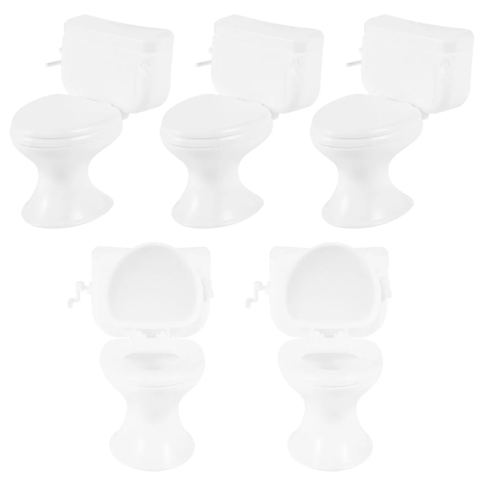 

5Pcs Miniature Plastic Toilets High Simulation Mini House Toilet Accessories for Dollhouse Bathroom Decoration