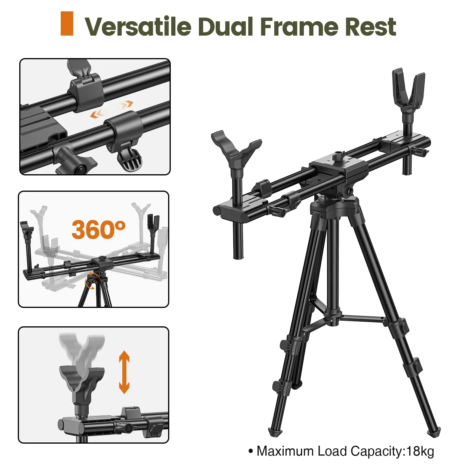 tripod-rests-sticks-with-360°-rotatable-dual-v-yoke-frame-flexible-orientation-adjustable-height-for-outdoors-hunting-aluminum
