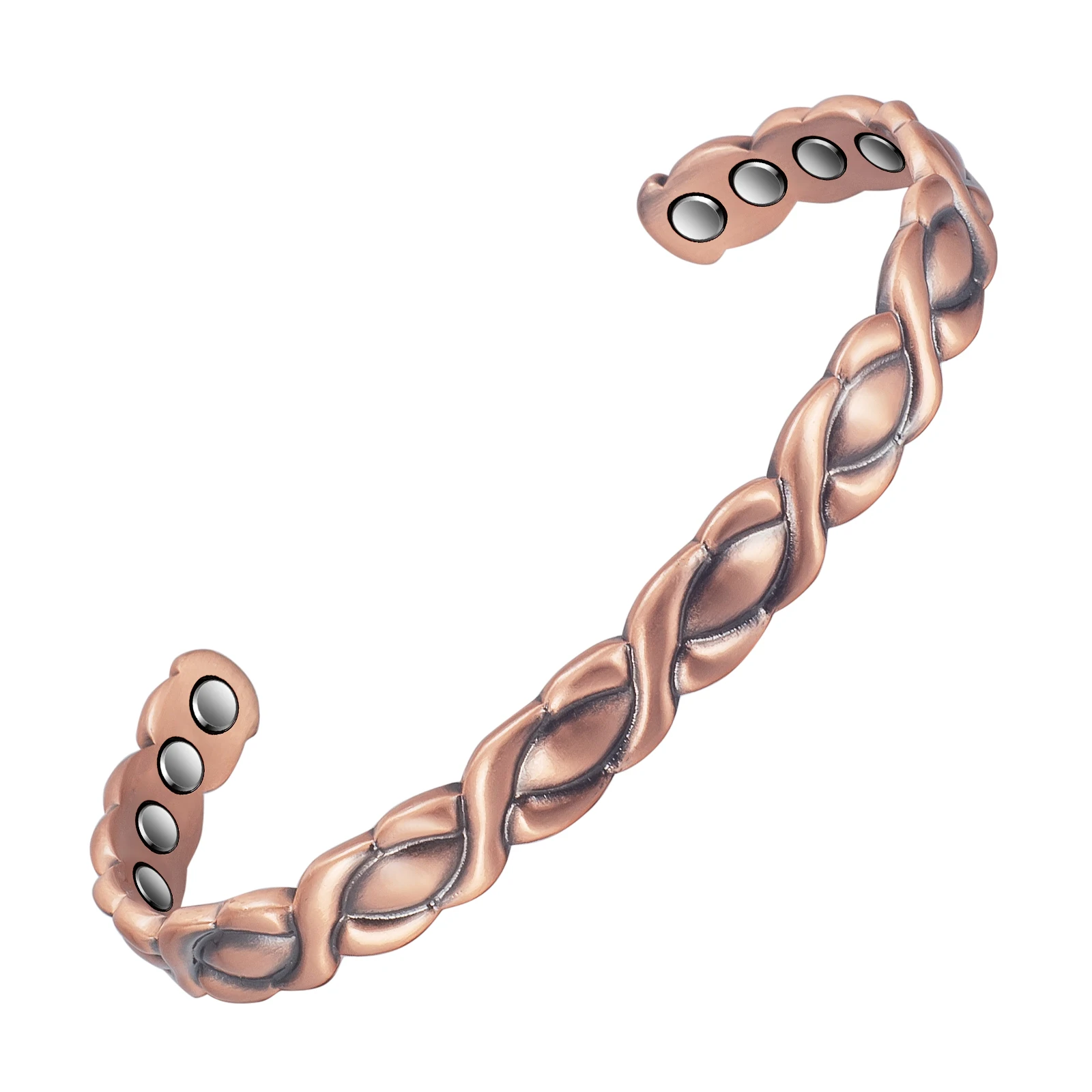 Wollet Pure Copper Bracelet for Women, Magnetic Adjustable Bracelet with Magnet, Jewelry Gift