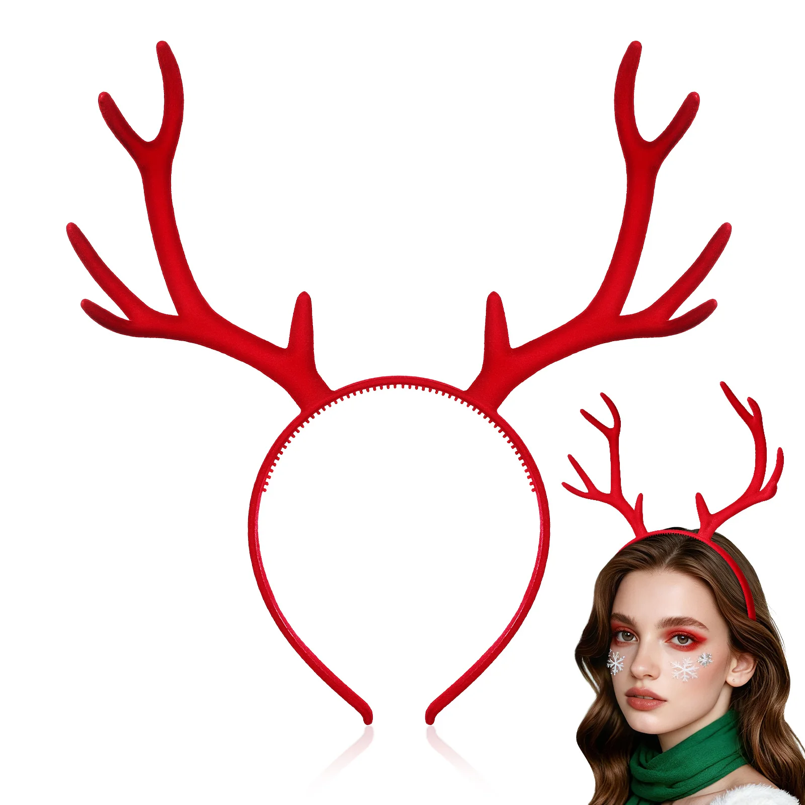 

Festive Antler Headband Dark Deer Horn Pvc Hair Band For Women Men Halloween Party Festival Cosplay Xmas Adult Costume Accessory