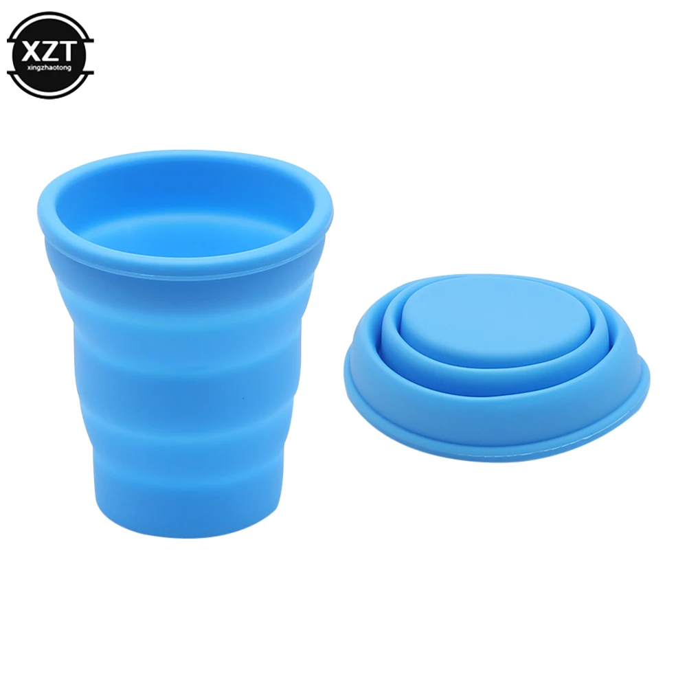 Portable Silicone Retractable Folding Cup NO with Lid 200ML High Temperature Resistant Outdoor Travel Water Cup