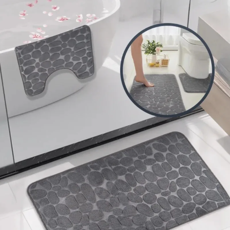 

Bathroom Non-Slip Bath (U-Shaped + Rectangular) Toilet Non-Slip Carpet Bath Side Floor Carpet Shower Room Door Mat