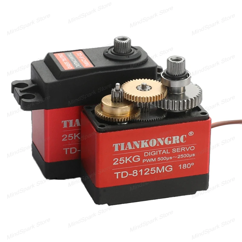 Digital Servo 25KG เกียร์โลหะแปรงคาร์บอนมอเตอร์ 270/360 องศาแรงบิดขนาดใหญ่กันน้ําเซอร์โวสําหรับ DIY หุ่นยนต์ RC Cars ของเล่น