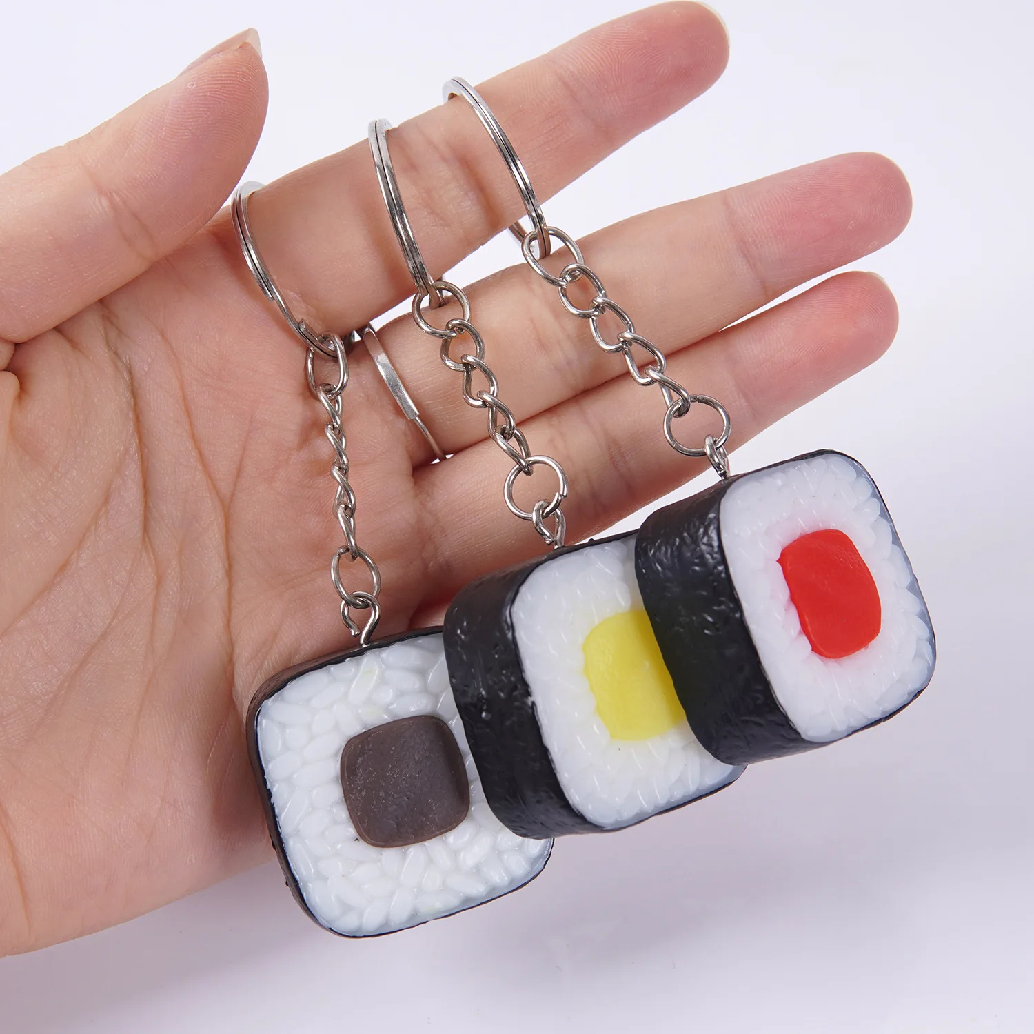 Artificial Vegetable Cheese Shrimp Cakes Seaweed Shrimp Fish Cakes Fake Food Model Key Chain Pendants Simulated Decorations