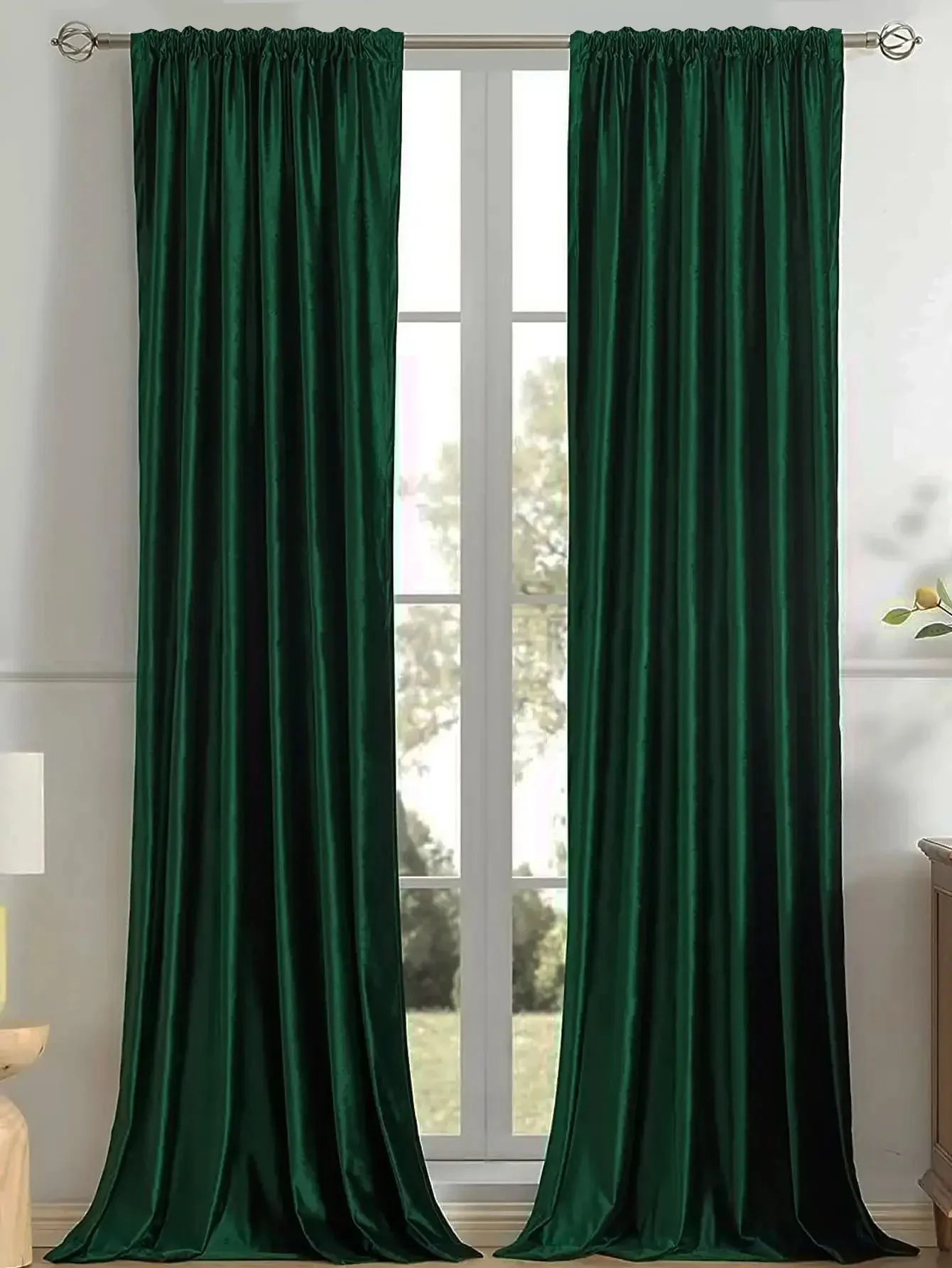 Italian velvet solid color living room and bedroom curtains 1pc