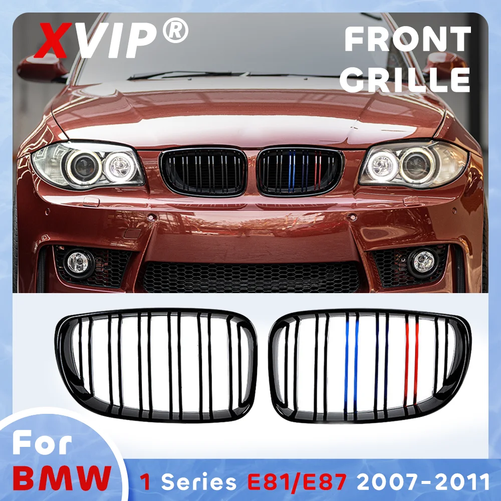 

XVIP Glossy M-Color Double Line Style Front Bumper Grille For BMW 1-Series 2007-2011 E81 E82 E87 E88