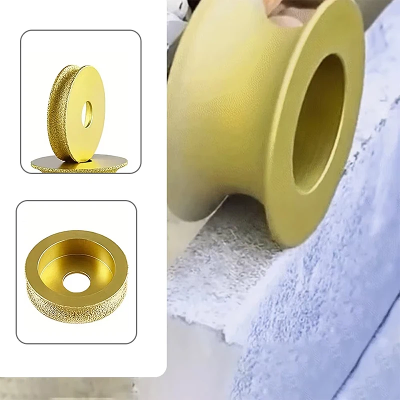 1pc Ruota per lucidatura rotonda diamantata brasata sotto vuoto a secco 20mm Diametro foro Ruota per bordi in ceramica per piastrelle Quarzo Marmo Granito Pietra