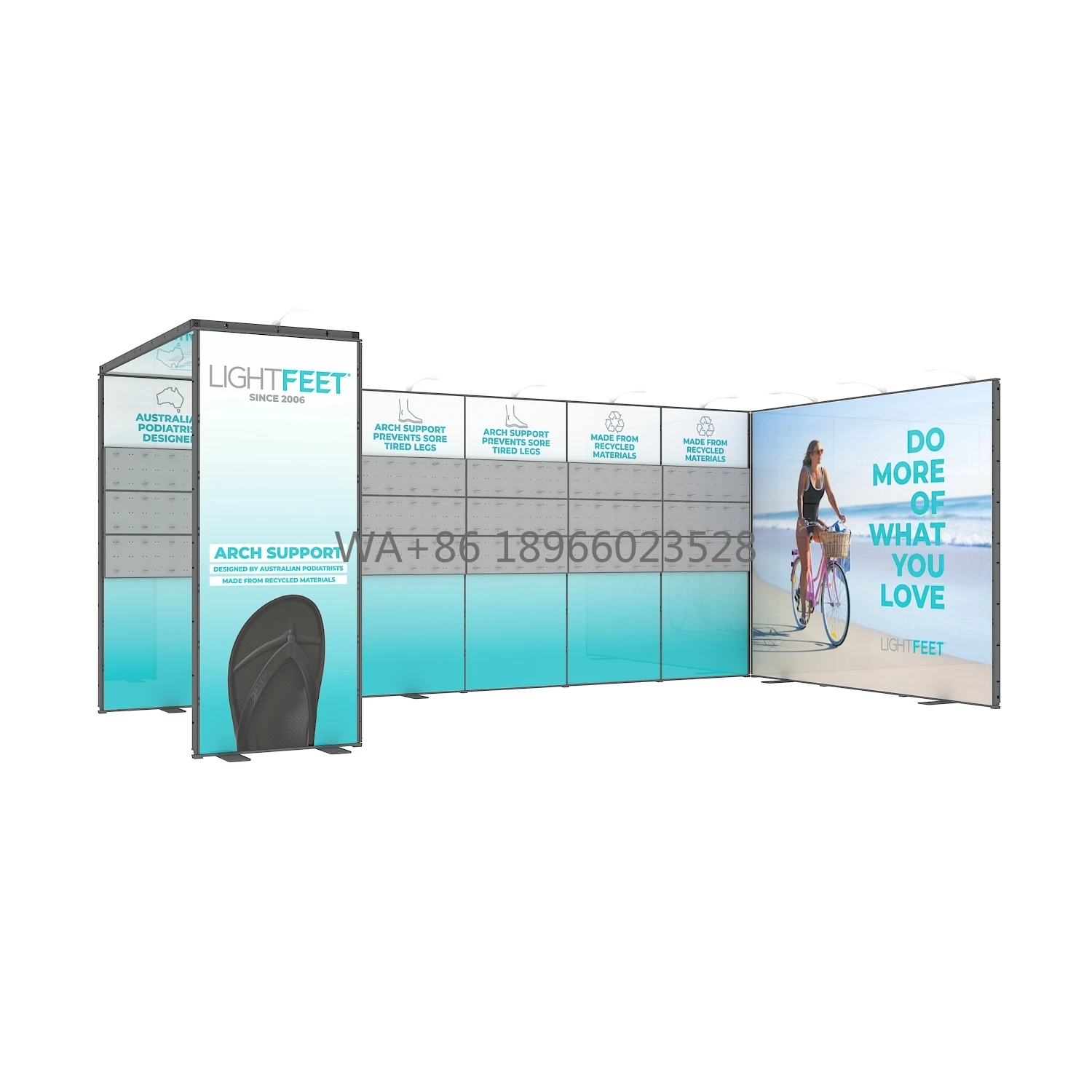 10x20ft 3x6m Tension Fabric Tradeshow Portable Exhibition Booth Display Stand With Bridge