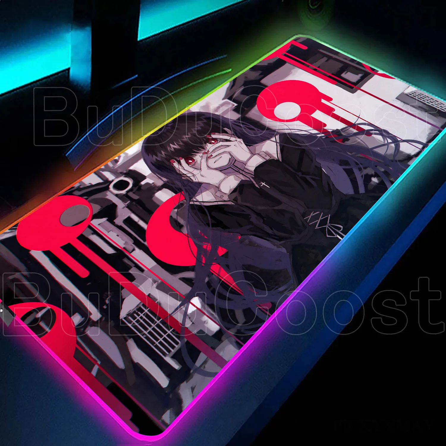 

Non-slip Rubber RGB Mouse Pad HD Printing Anime Dark Girls Gaming Dark Mats Game Locking Edge Computer Mouse Big Office Desk Mat