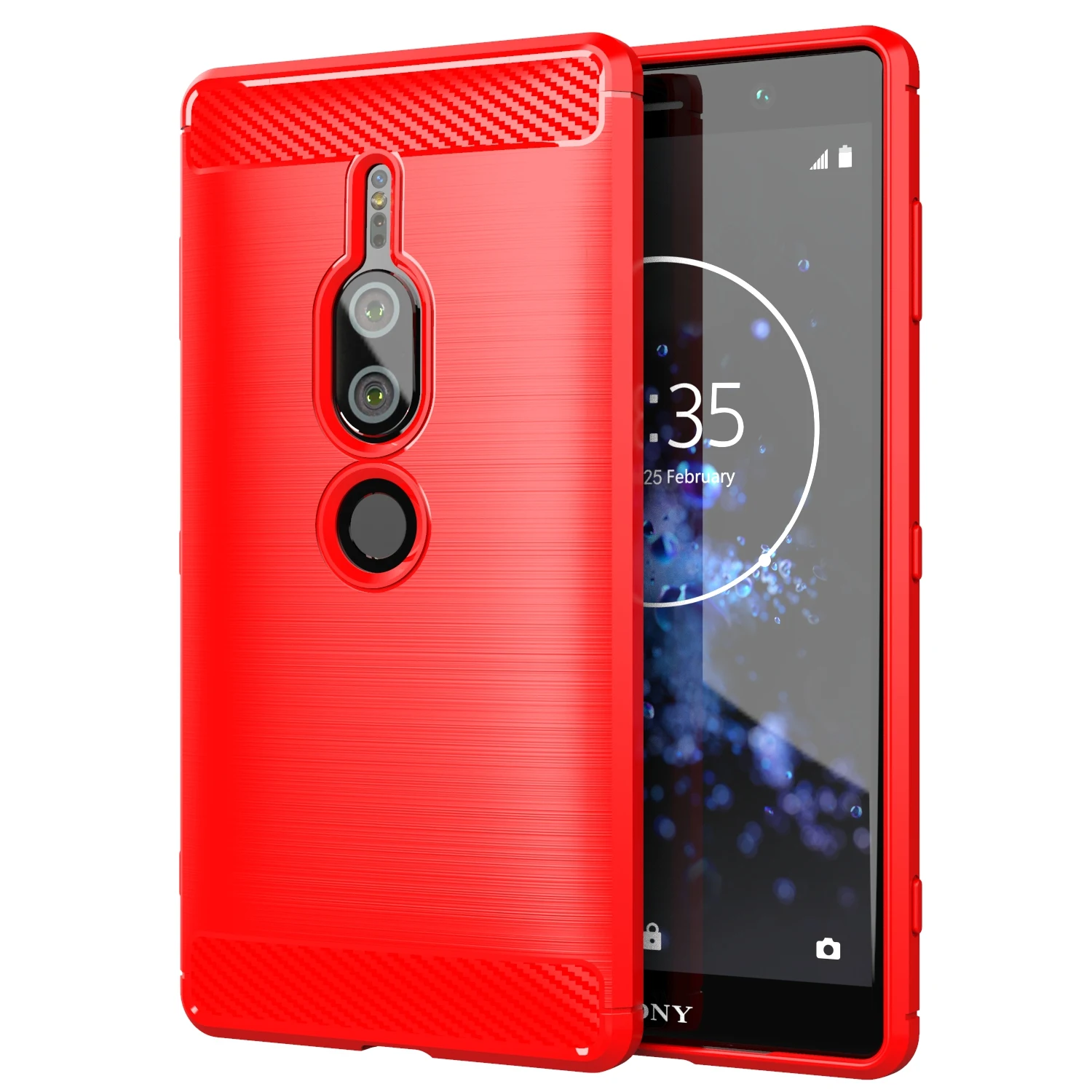 Shockproof Case For Sony Xperia XZ2 Premium XZ2 Compact mini Carbon Fiber Cover for Sony Xperia XZ2 Protector Soft Silicon Cases