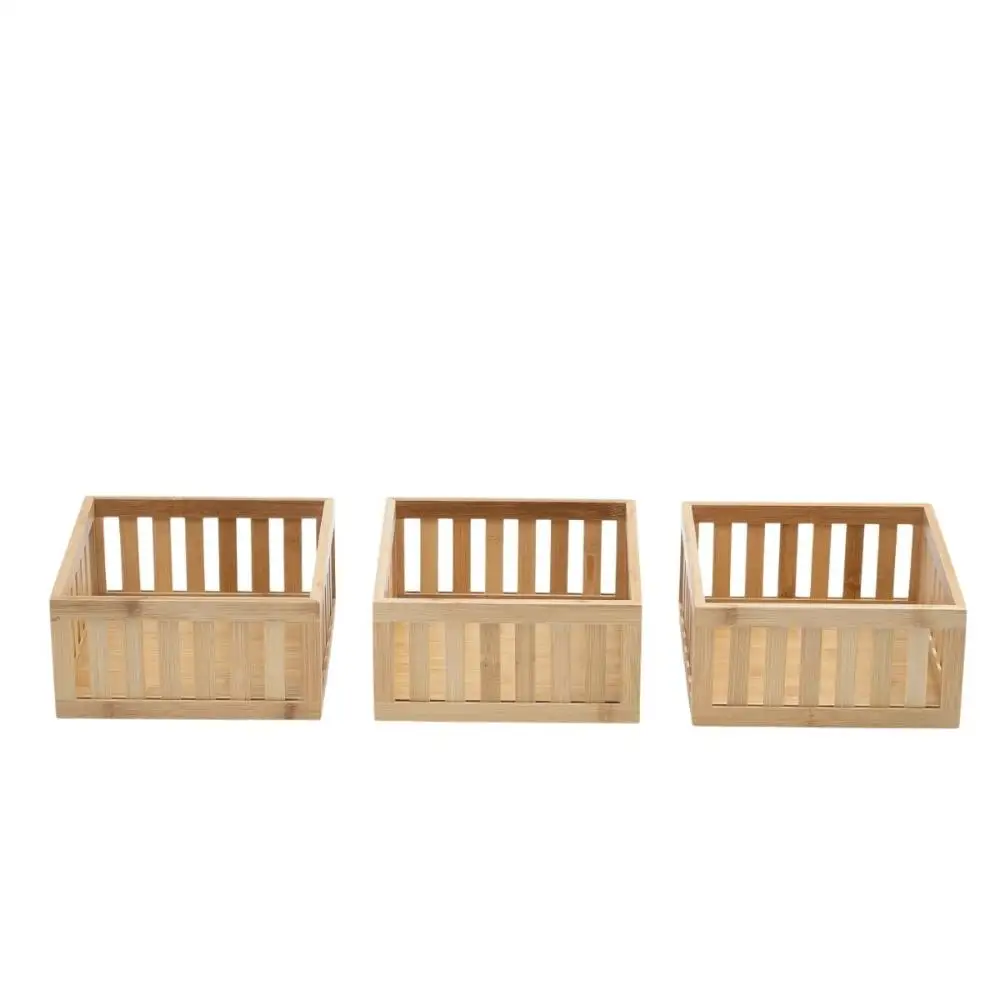 Kit 3 Bamboo Organizing Baskets 24cm - Oikos