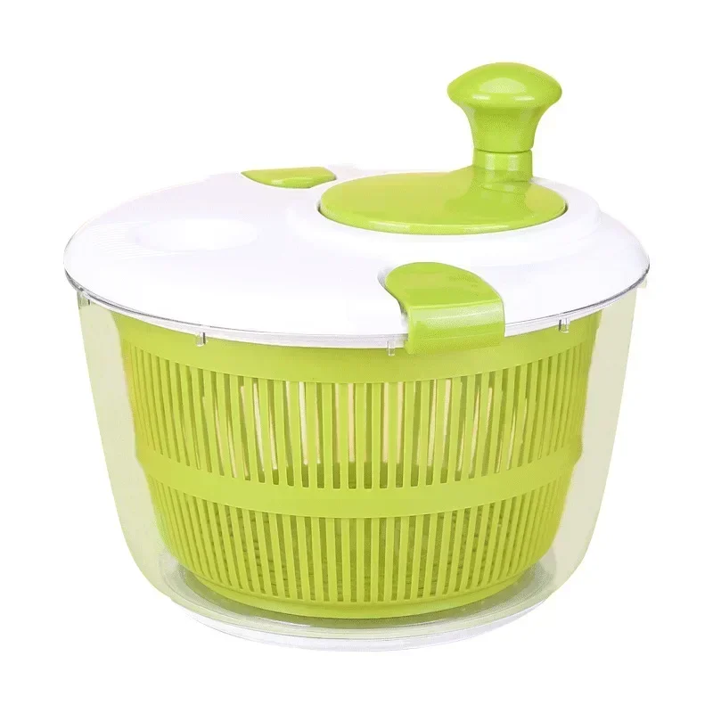 Household Salad Vegetable Dehydrator Spin Dryer Basin Fruit Manual Shake Kitchen Water Spin Oil Basket Vegetable Washer