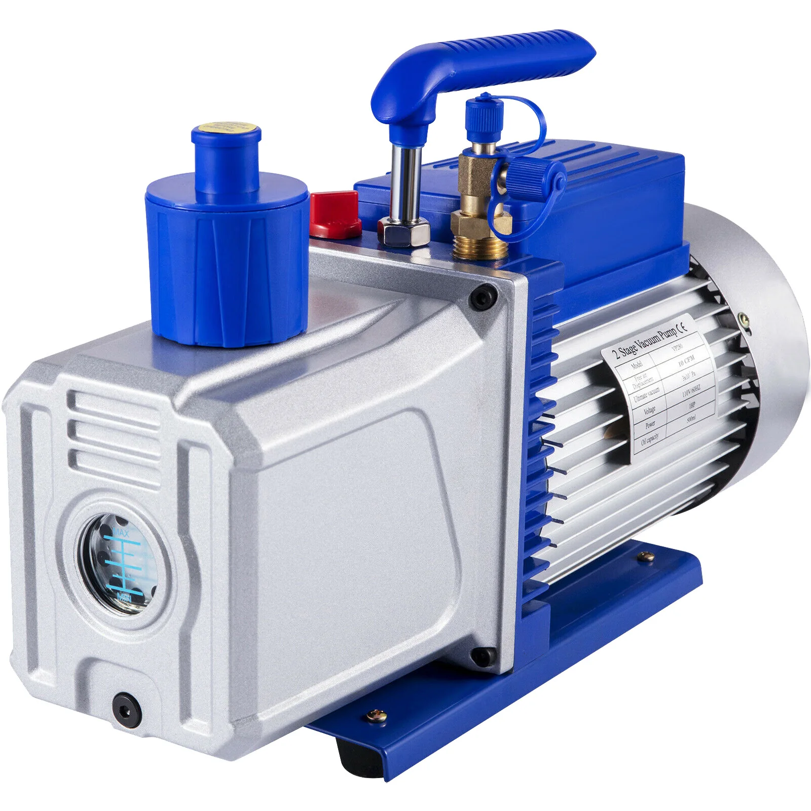 SucceBuy Vacuum Pump 10CFM 1HP Vane Pump 2 Stage HVAC Rotary Auto AC Refrigerant for Automobile Reparation Vacuum Evacuation