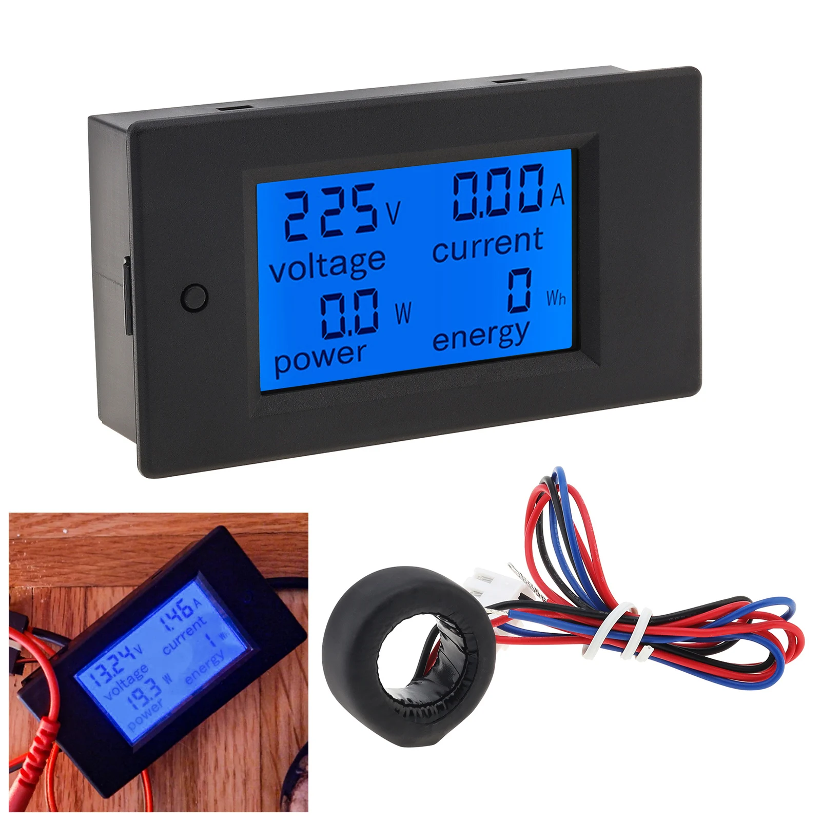 

AC 80-260V 100A Digital Multimeter Ammeter Voltmeter LCD Display Voltage Meter Power Energy Tester with Current Transformer CT