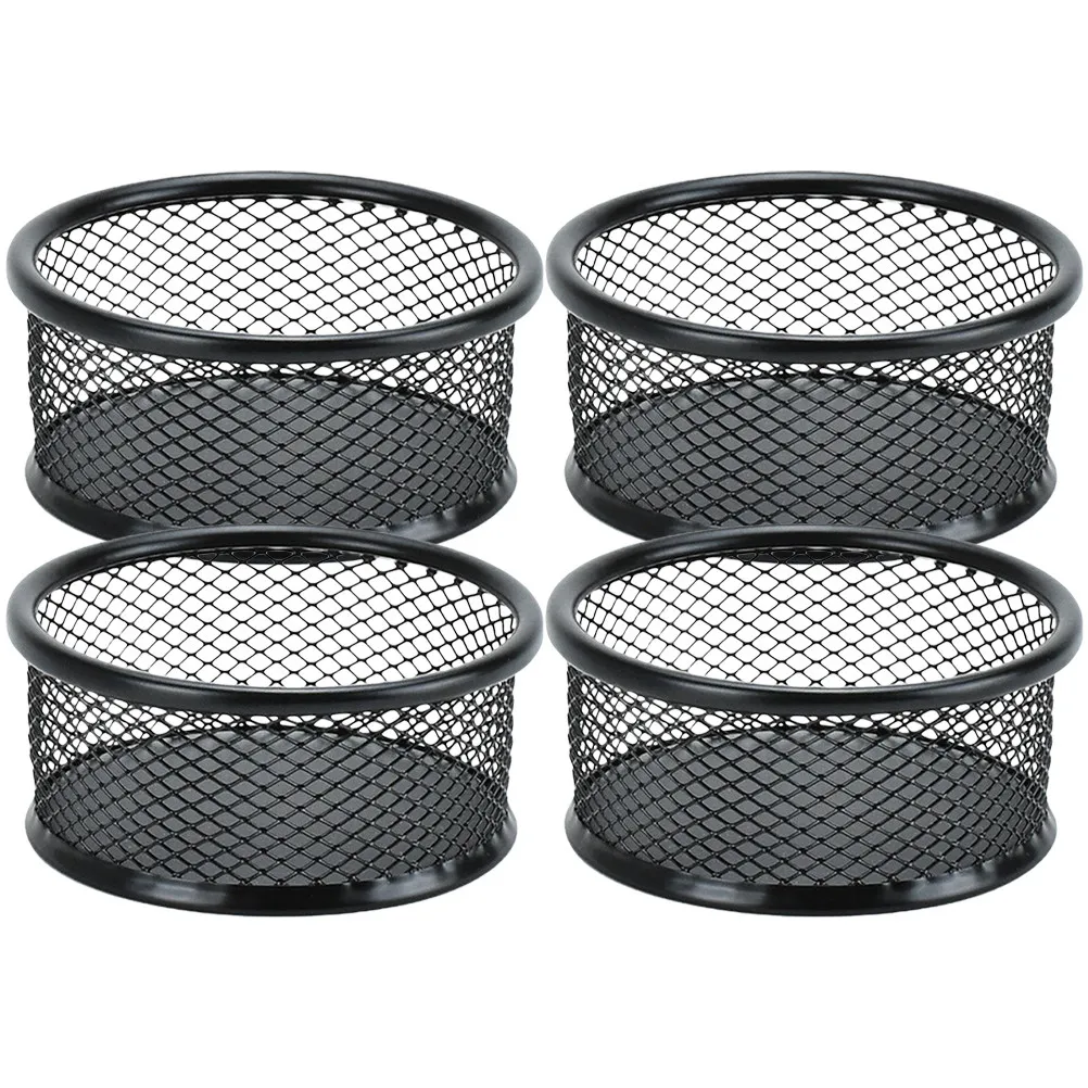 4Pcs Stackable Paperclip Holders Desktop Mesh Containers Desk Organizers for Paperclip Storage Office Supplies