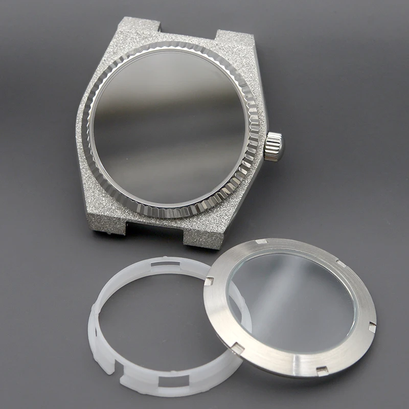 Watch Case Super Player PRX Grit Nail Sand Effect Sapphire Glass 100M Waterproof Fit NH34 7s26 4R35 4R36 NH35 NH36 Gift Case