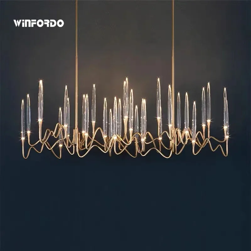 2024 Modern Luxury Light LED Crystal Chandelier Tree Branch Wedding Decoration Lamp For Dining Room Bedroom Winfordo IN STOCK