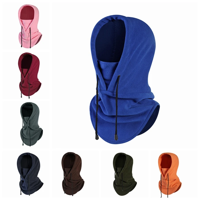 Winter Warm Earmuffs Riding Ski Hat Face Protection Headgear Scarf Windproof Cold-proof Fleece Mask 1pc