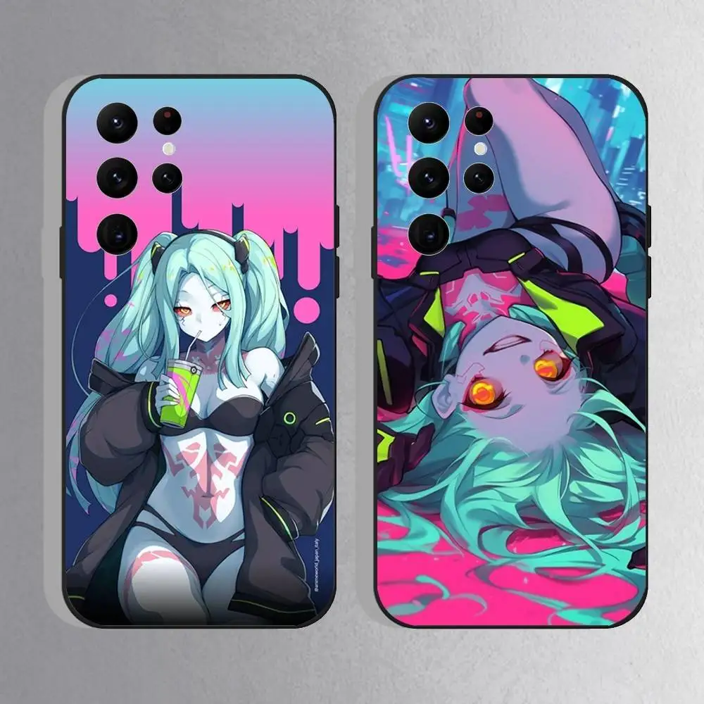 

C-CyberpunkS Rebecca Phone Case For Samsung S10,S21,FE,S21 ,S26,S25,S24,S23,Ultra,S9,S22,Plus Black Shockproof Silicone Sof