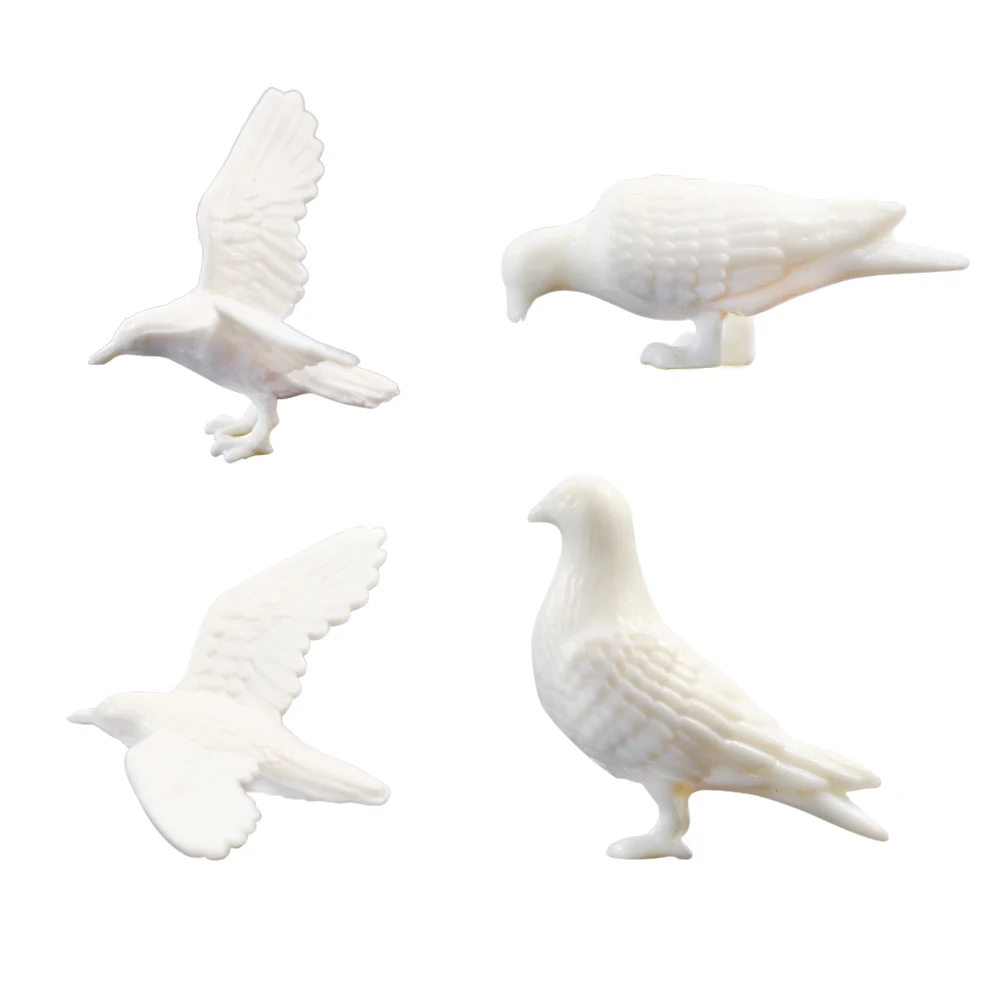 Evemodel GY26050 24pcs O Scale 1:50 Plastic Small Toy Pigeon Dove Bird of Peace