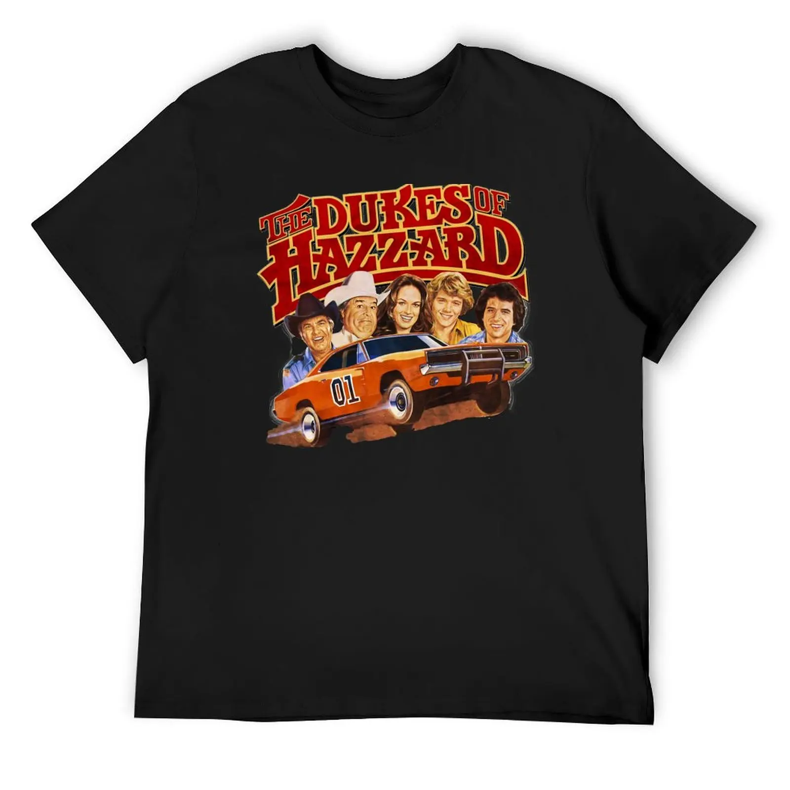

Copy of Dukes Of Hazzard Title / Cast Distressed T-Shirt sweat graphic t shirts graphics sports fans T-shirts for men cotton