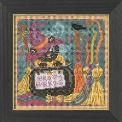 Witch Black Cat 23-23 Embroidery Kits,Cross Ktitch Kits,Cotton Frabric DIY Homefun Embroidery Needle Work