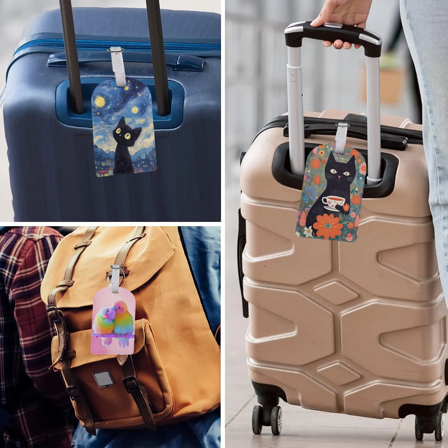 Cute Animals Unique Luggage Tags Personalized Airplane Travel Practical Accessories Cruise Travel Suitcase Tag Anti Lost