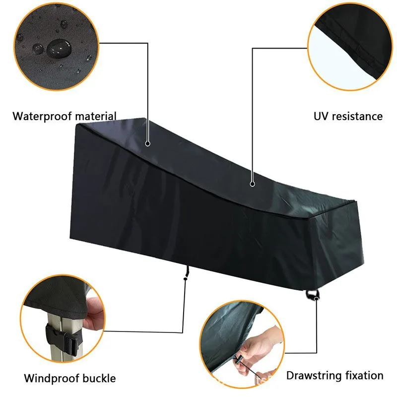 210D Outdoor Beach Lounge Chaise Cover Waterproof Garden Patio Chair Covers Weather Sun Resistant Furniture Protective Cover
